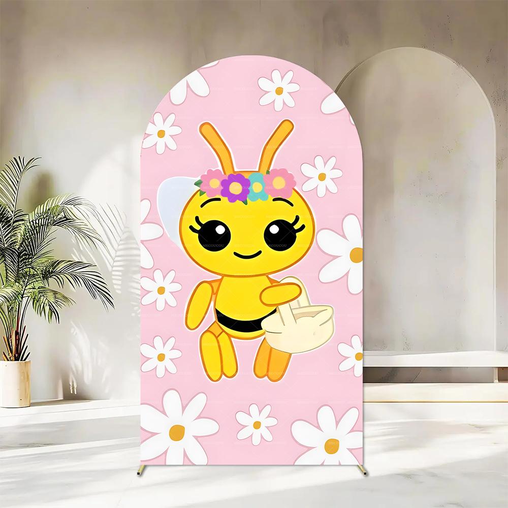 

BEPAN Cartoon bee collecting honey theme background cover customizablechildren s birthday party decorationbaby shower background props 1.6x3.9ft(50x120cm)