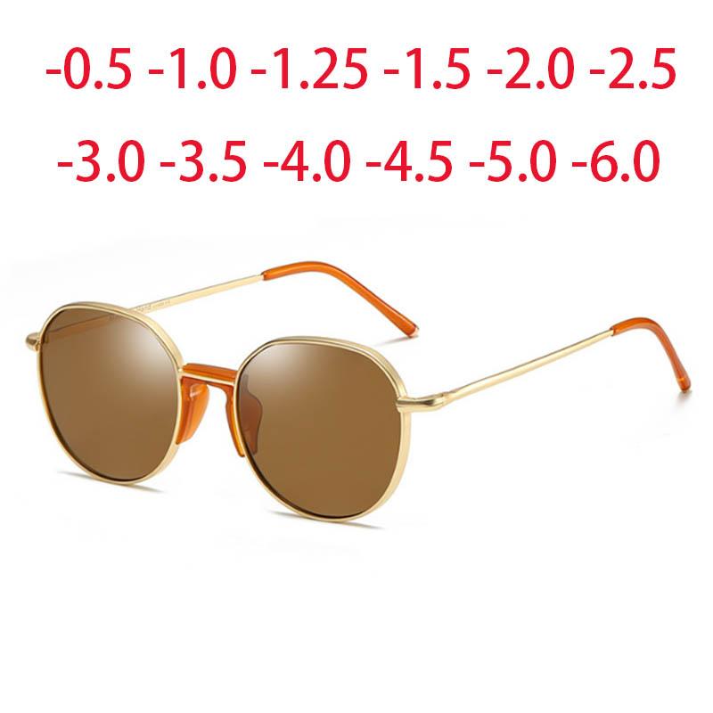 Men Personality Nose Frame Sun glasses Women Round Driving Sunglasses Prescription 0 -0.5 -0.75 To -6.0