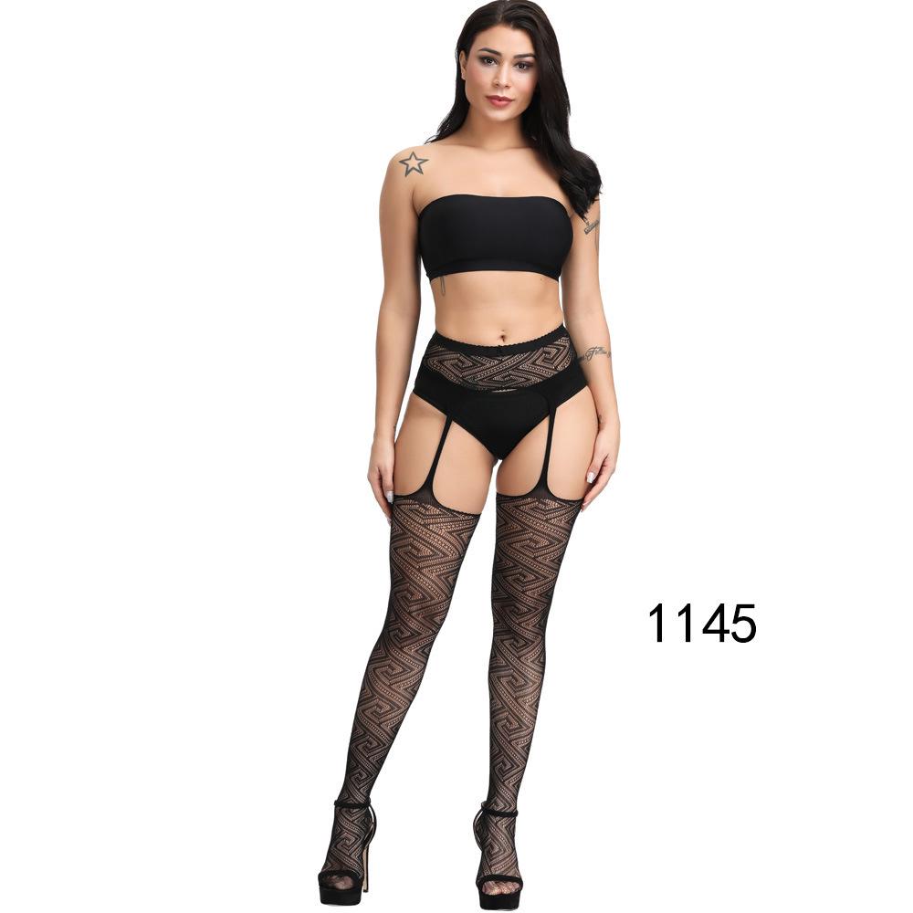 High-End Sexy Lingerie Fishnet Stockings with Non-Slip Garter, Nurse & Stewardess Style