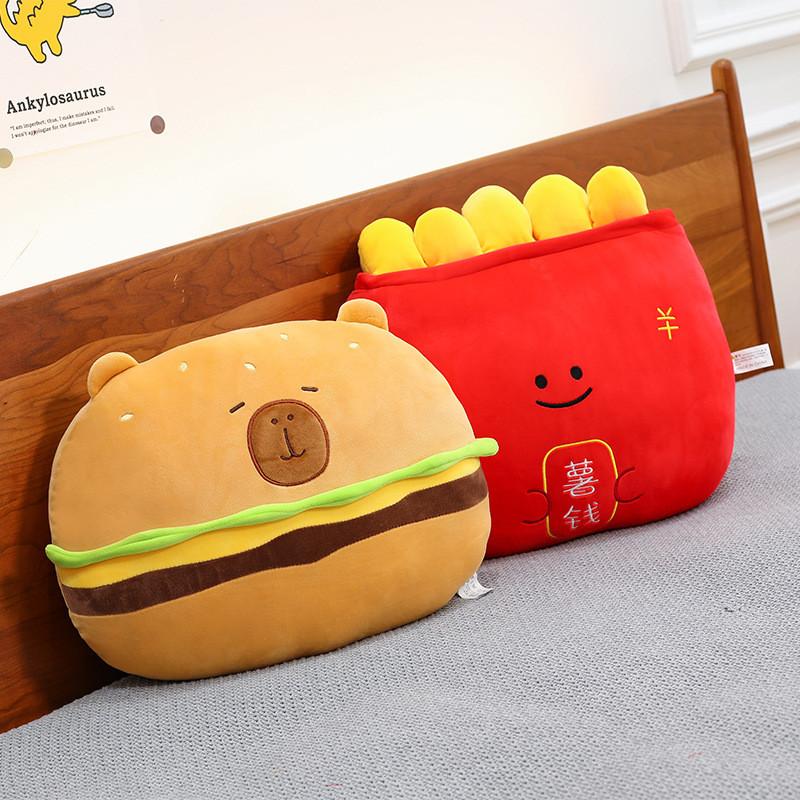 Plush Capybara Hamburger Toy Adorable Cartoon Girls Bedtime Pal Gift Birthday