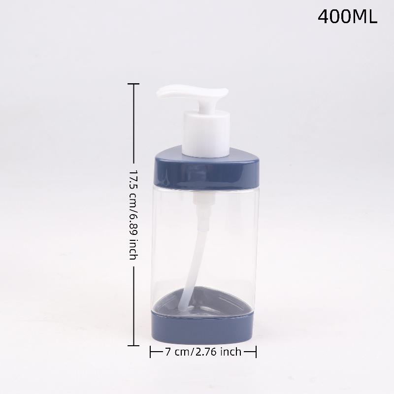1Pcs Plastic Press Empty Shampoo Bottle High-Capacity Refillable Travel Portable Container Shower Gel Bottle Transparent