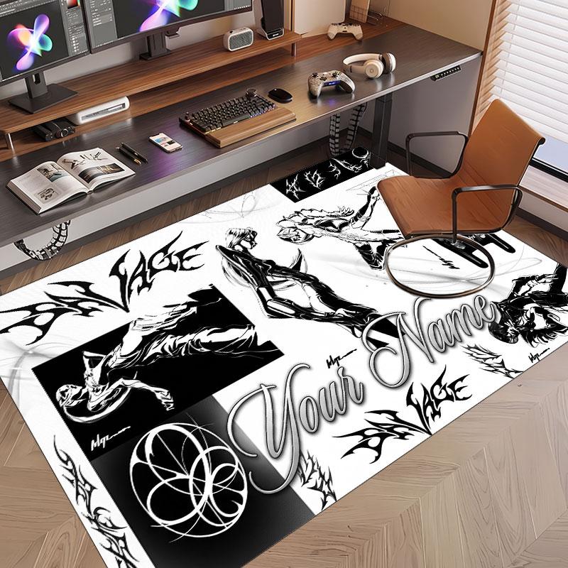 Custom Name Crystal Velvet Rug,aespa Comfortable Anti Slip Floor Mat For Room Decoration