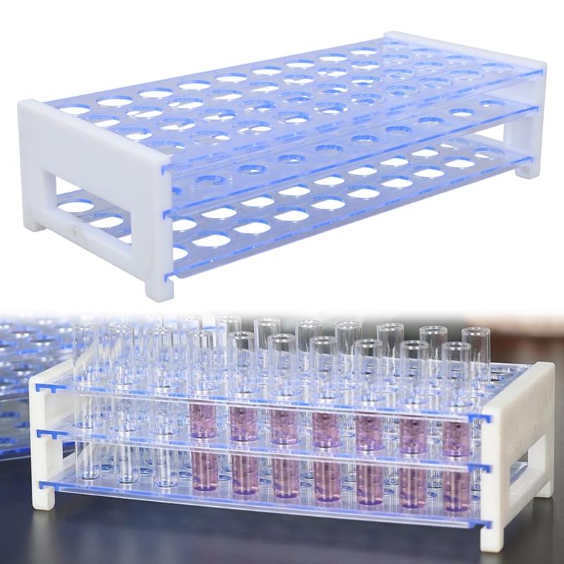 Functional 3 Layer Blue Test Tube Rack Sturdy Blue Plastic Test Tube Organizers 3 Layer Laboratory Storage Solution