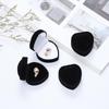 Flocked Cloth Heart-Shaped Jewelry Box for Rings and Earrings