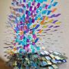 50Pcs Mini Radiant Acrylic Sheets Square Iridescent Acrylic Holographic Acrylic  Home Decoration