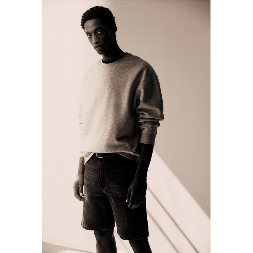 H M Loose Fit sweatsHirt ligHt Grey Melange