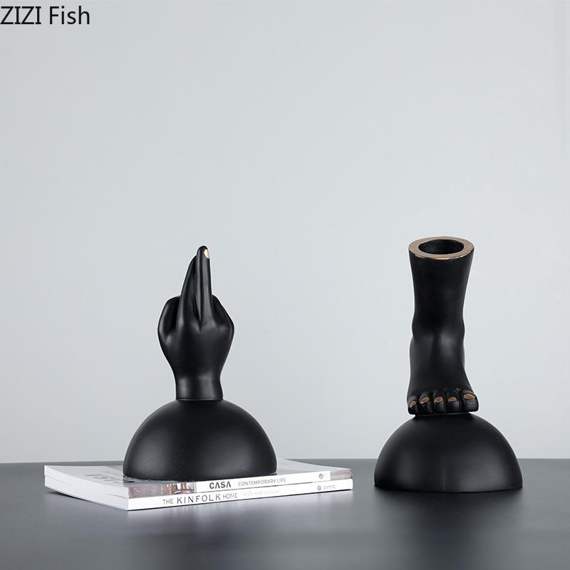 Kreative Hand- und Fußstatue Kunstwerk Schreibtischdekoration Abstrakte Handarbeiten Menschlicher Körper Skulptur Ornamente Raumästhetik Dekor