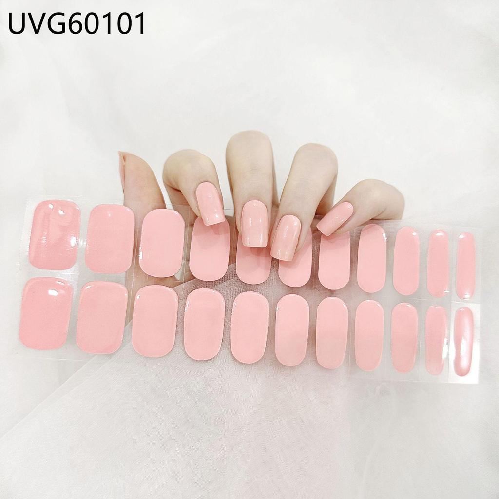 Transparent Nude UV Gel Nail Art Stickers: Semi-Cured, Semi-Baked Manicure Sheets