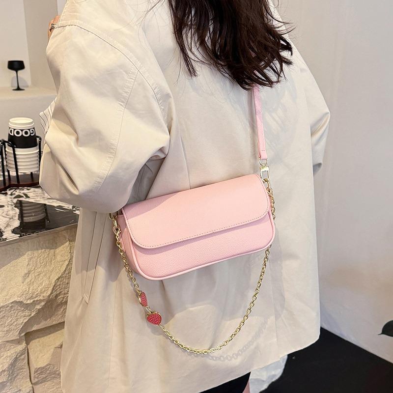 Hochwertige Unterarm-Kettentasche für Damen, neue modische und schlichte Pendler-Umhängetasche mit vielseitiger kleiner quadratischer Tasche