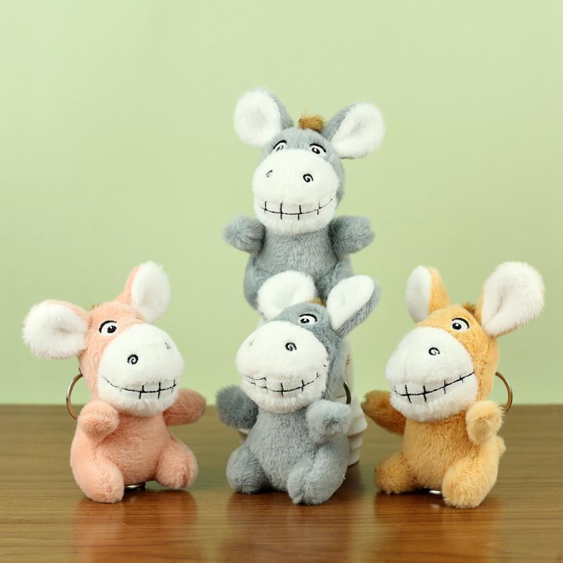 Niedlicher Plüsch-Esel-Schlüsselanhänger, kreative Taschenanhänger, weiches Spielzeug, Geschenk für Kinder