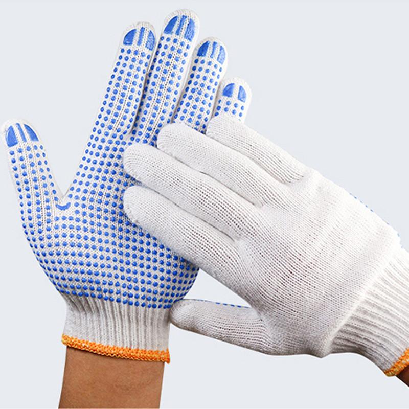 Qianyu 12 Pairs of Thick Work Gloves, Durable Cotton Work Gloves for Construction Sites, Random Colors