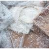 3 Meters Eyelash Lace Fabric,White Black Two-tone Eyelash Lace Trim Soft Red Skin Tone French Bilateral Flower Lace Fabric 150CM