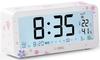 /Deli Alarm Clock, Radio-Controlled, 2-Year Manufacturer's Warranty, Cherry Blossom Design, Large, Easy-to-Read Text, Battery-Operated, Bright Display