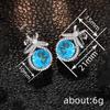 Geometric Bow Earrings For Women, Fashionable Blue Diamond Zircon Earrings, Fashionable Exquisite Jewelry