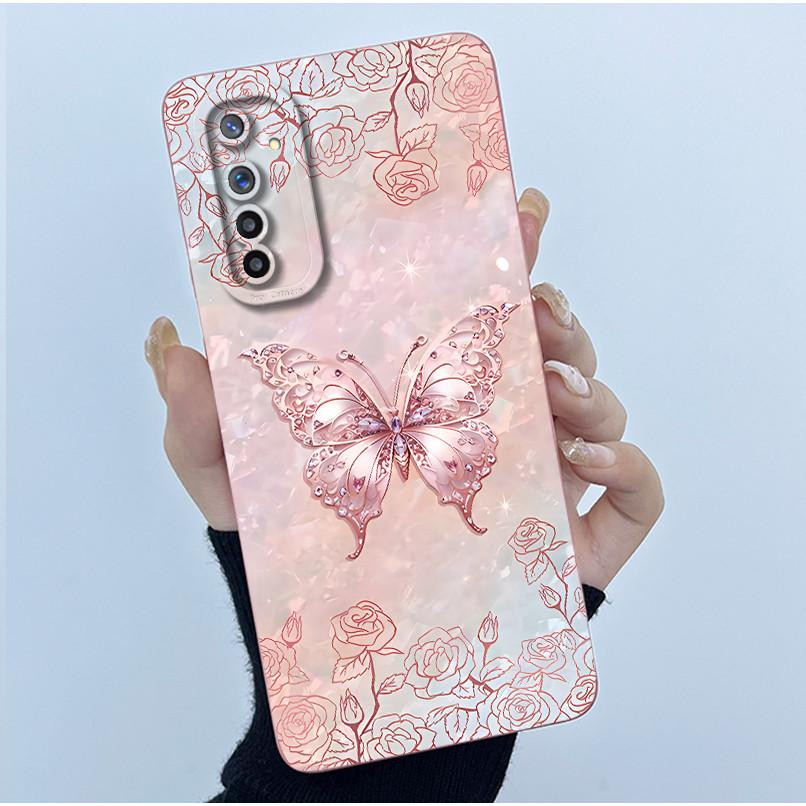 For Realme 6 Phone Case Realme 6s Cover Fashion Simplicity Oil Painting Flower Soft Liquid Silicone Shell For Realme 6 Pro Funda