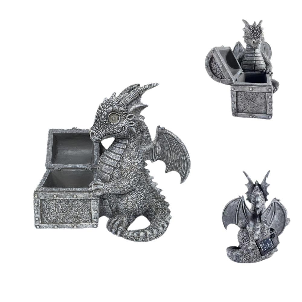

Solar Powered Resin Dragon Sculpture Outdoor Garden Balcony Decoration Courtyard Artcraft Ornament