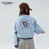 Girls' Autumn Casual Baseball Jacket with Leather Accents