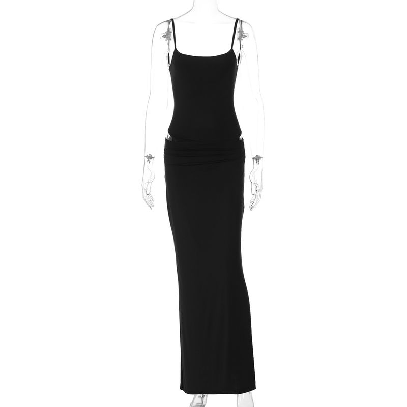 

Sleeveless Sleeveless Jumpsuit Long Skirt Open Back Sleeveless Leotard Long Skirt Black L
