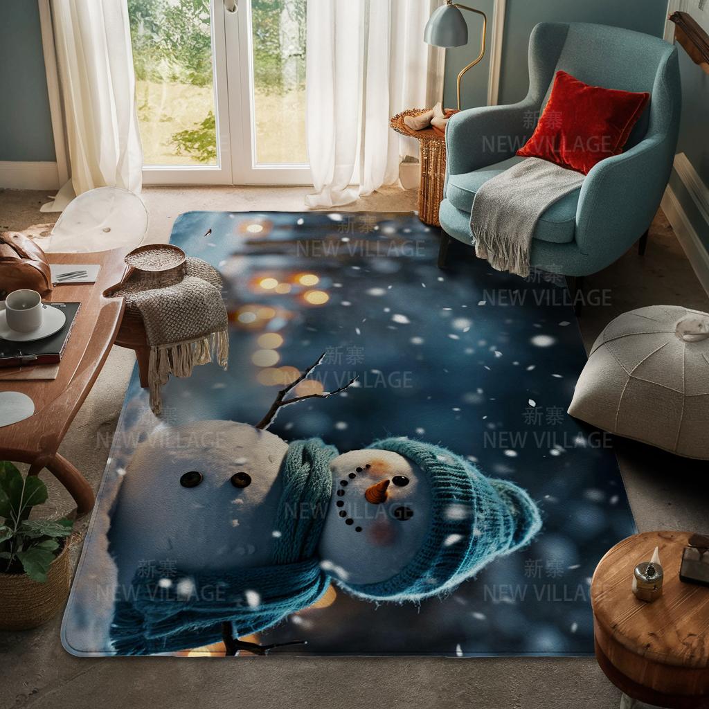 Hauseingangsteppich Fußmatte Haustür Wohnzimmer Bad Fuß Badezimmer rutschfest wasserabsorbierend Teppiche Bad Frohe Weihnachten Winter