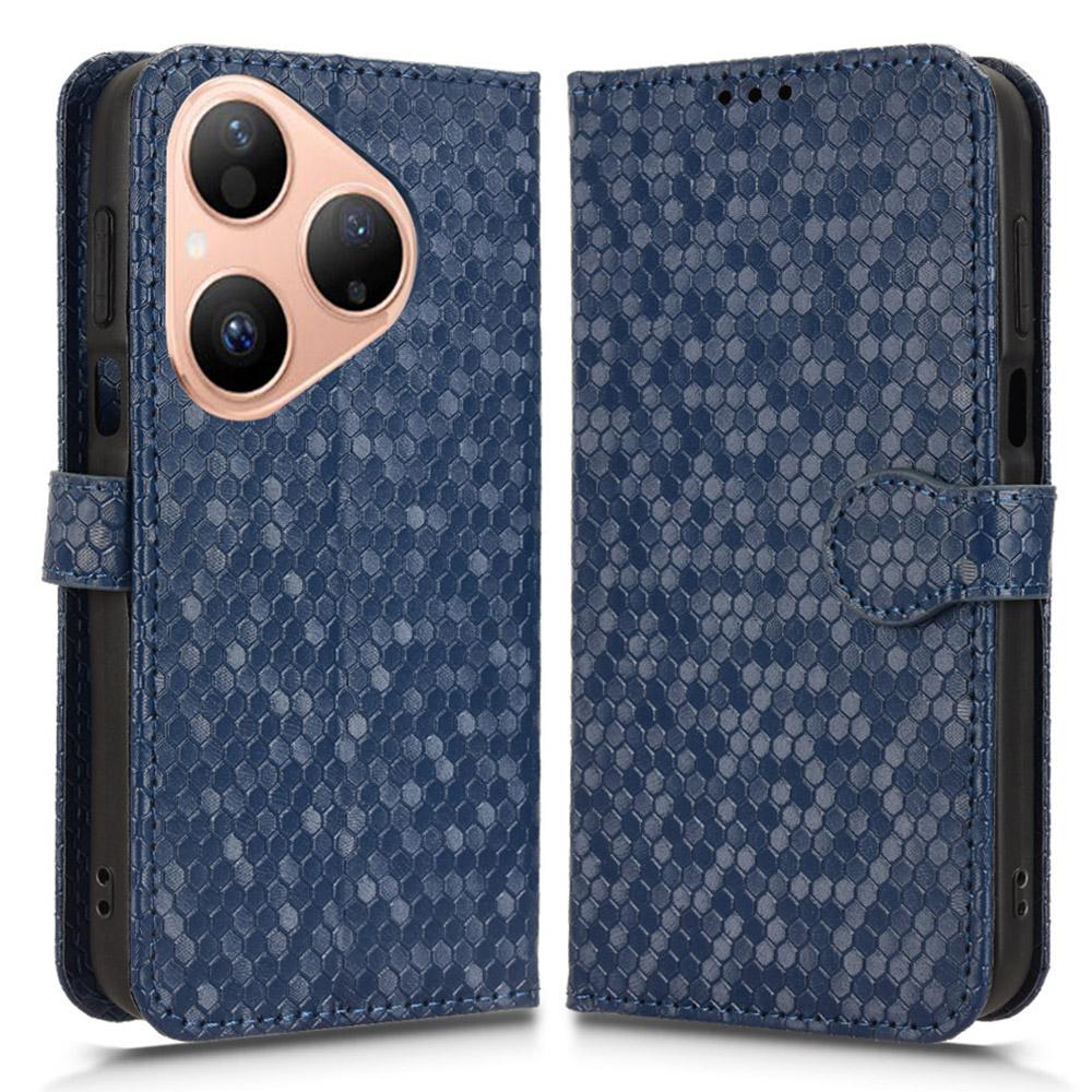 For Huawei Pura 80 Wallet Case Dot Pattern Imprint PU Leather Phone Cover with Wrist Strap