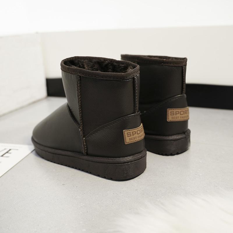 Vinter Nya Nordöstra Vattentäta Dam Snökängor Kort Skaft Platt Sula Varma Förtjockade Fleecefodrade Bomullsskor