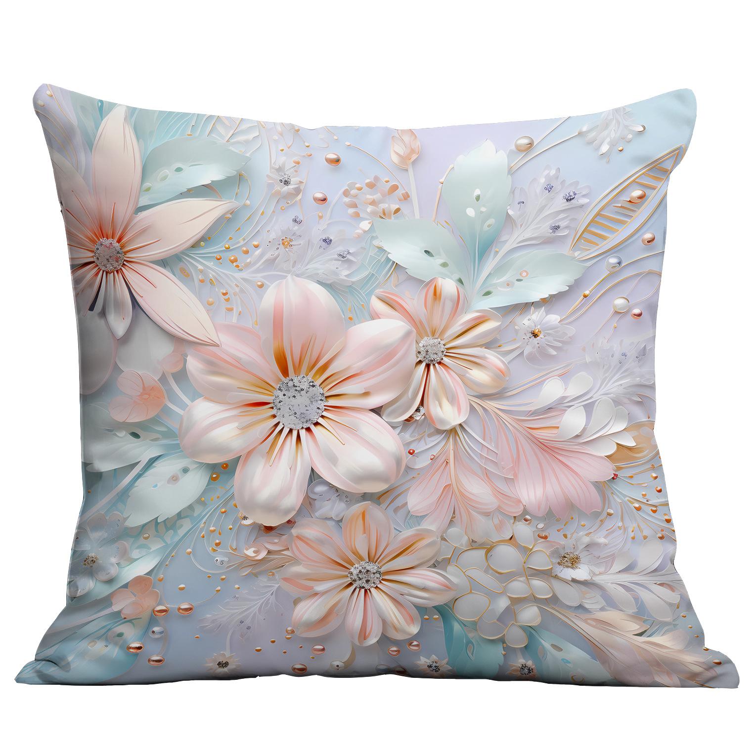 

Новая Ретро Имитация Трехмерной Наволочки с Цветами и Птицами Домашняя Гостиная Диванная Подушка Наволочка Украшение 45 * 45Cm