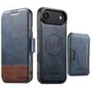 Suteni Q06S3 3-in-1 Splicing Detachable Vertical Flip Wallet MagSafe Leather Phone Case