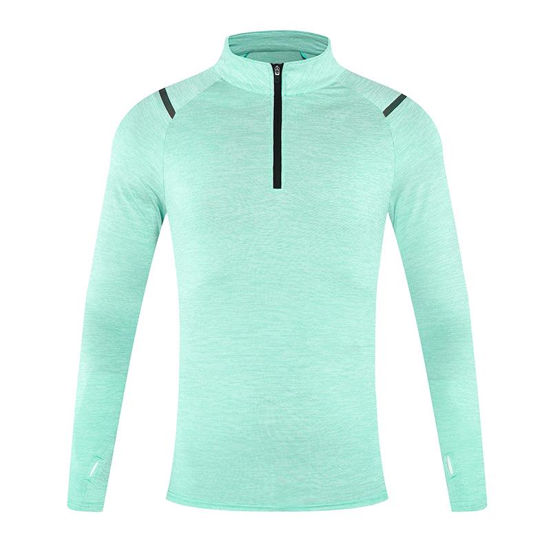 Men's and Women's Quick-Dry Cationic Running Jackets: Loose Fit, Stand-Up Collar, Long-Sleeve T-Shirts.