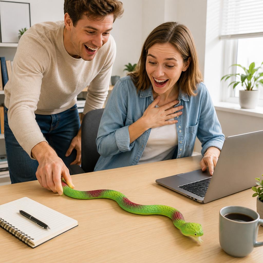 Fake Snake Toy - Realistic Rubber Snake for Halloween Jokes Party Favors