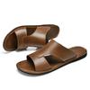 Fashion Fashion Casual Leather Antiskid Slippers For Men 2025New British Style Beach Summer Shoes High Quality Light Flats Walking Shoes