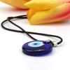 1pc Evil Eye Pendant Necklace Glass Leather Rope Chain Turkish Protect Lucky Necklace for Women Men