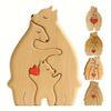 Kreatives Holzpuzzle Kind Mutter Bär Massivholz Bär Umarmungsset für Schlafzimmer Handwerk Dekoration Zuhause Jigsaw Ornament Figuren