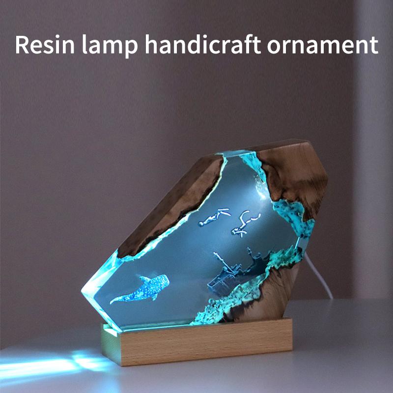 Creative Ocean Animal Series Ornaments With Usb Plug In Home&Office Atmosphere Night Light Decor Craft Gifts For Children&Adults