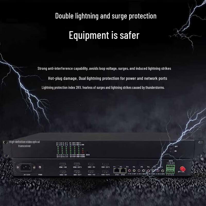 BOYANG 4-Channel Bidirectional HDMI & 3.5mm Audio Fiber Optic Extender