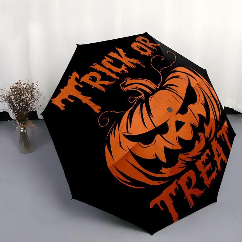 1 Stück Halloween Süßes oder Saures Regenschirm mit Kunststoffgriff, Geeignet für alle Jahreszeiten Zuhause Reise Outdoor-RegenschirmDD1080