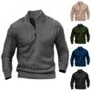 Maglione da Uomo a Maniche Lunghe in Maglia Autunno Inverno Torsione Scollo Semi-dolcevita Zip Maglione da Uomo Maglia Base