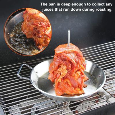 Al Pastor Skewer Vertical Skewer for Grill 9 Inch Stainless Steel Skewer Stand with 3 Removable Spikes Brazilian Vertical Spit Stand Shawarma