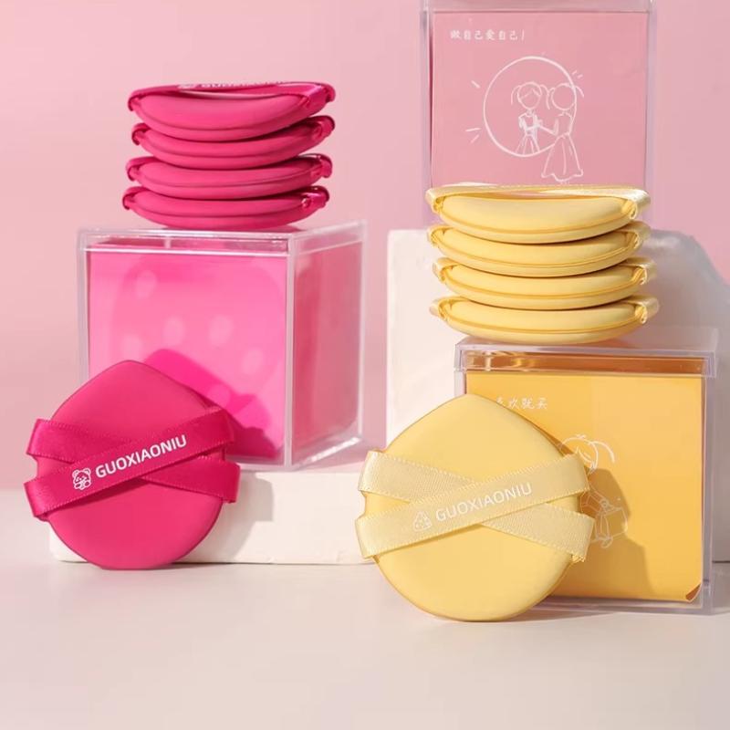 GUOXIAONIU 5pcs Air Cushion Puff Wet And Dry Reusable Sponge Puff For Foundation And Powder Makeup Tool With A Storage Case