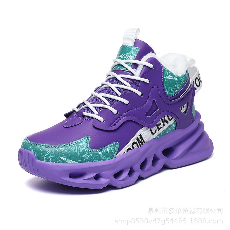 Winter new velvet thickened cold-proof and warm cotton shoes outdoor low-top soft-soled shock-absorbing sports tide shoes