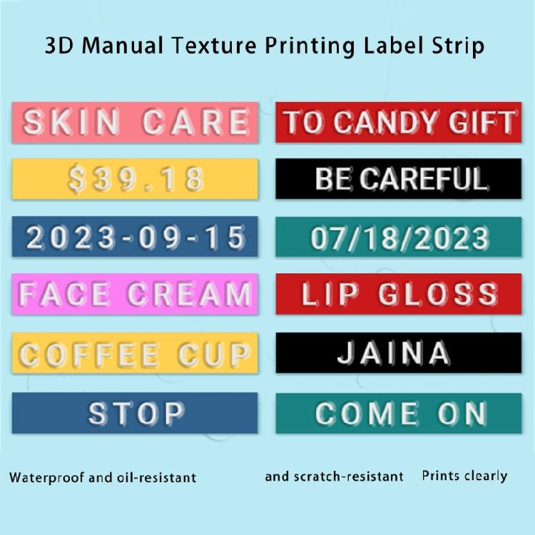 Embossing Label Tape Waterproof Embossing Tape Embossing Labels Easy to Use for Labeling Machine