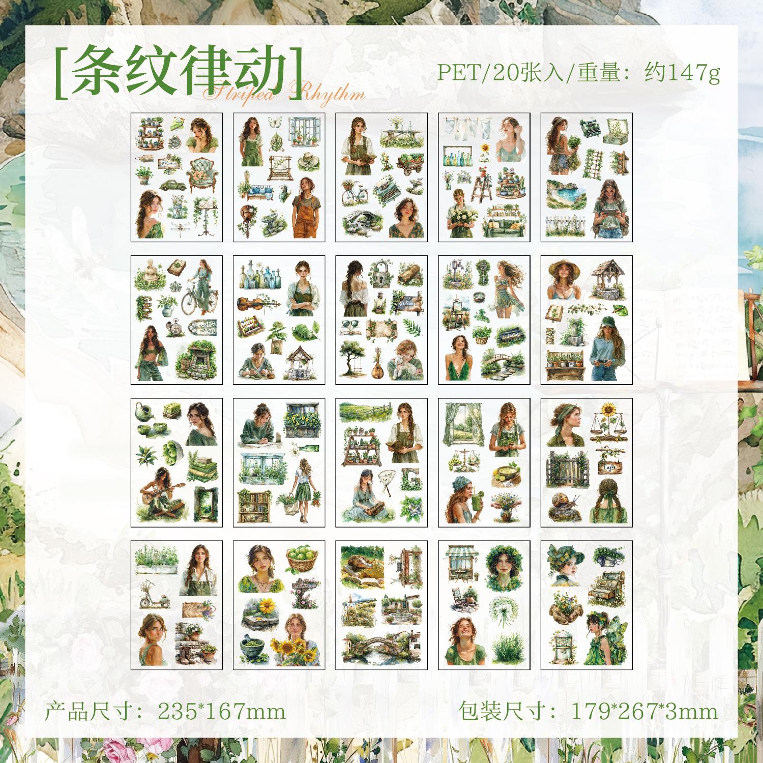 20pcs/lot Kawaii Stationery Stickers Four Seasons Tour Poetry Diary Planner Decorative  Stickers Scrapbooking Craft Stickers