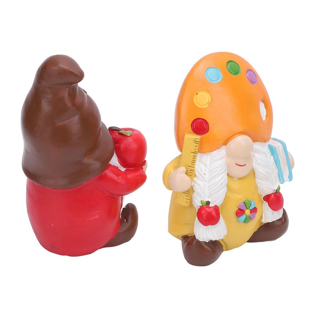 2PCS Faceless Dolls Cute Doll Figurine Resin Ornament for Holiday Graduation Party Desktop Decoration