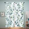 2-Pack Sage Green Eucalyptus Floral Curtains - Machine Washable, Polyester Fabric, Suitable for Bedroom, Living Room
