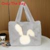 Plush Bunny Ears Tote Bag With Magnetic Closure For Daily Use