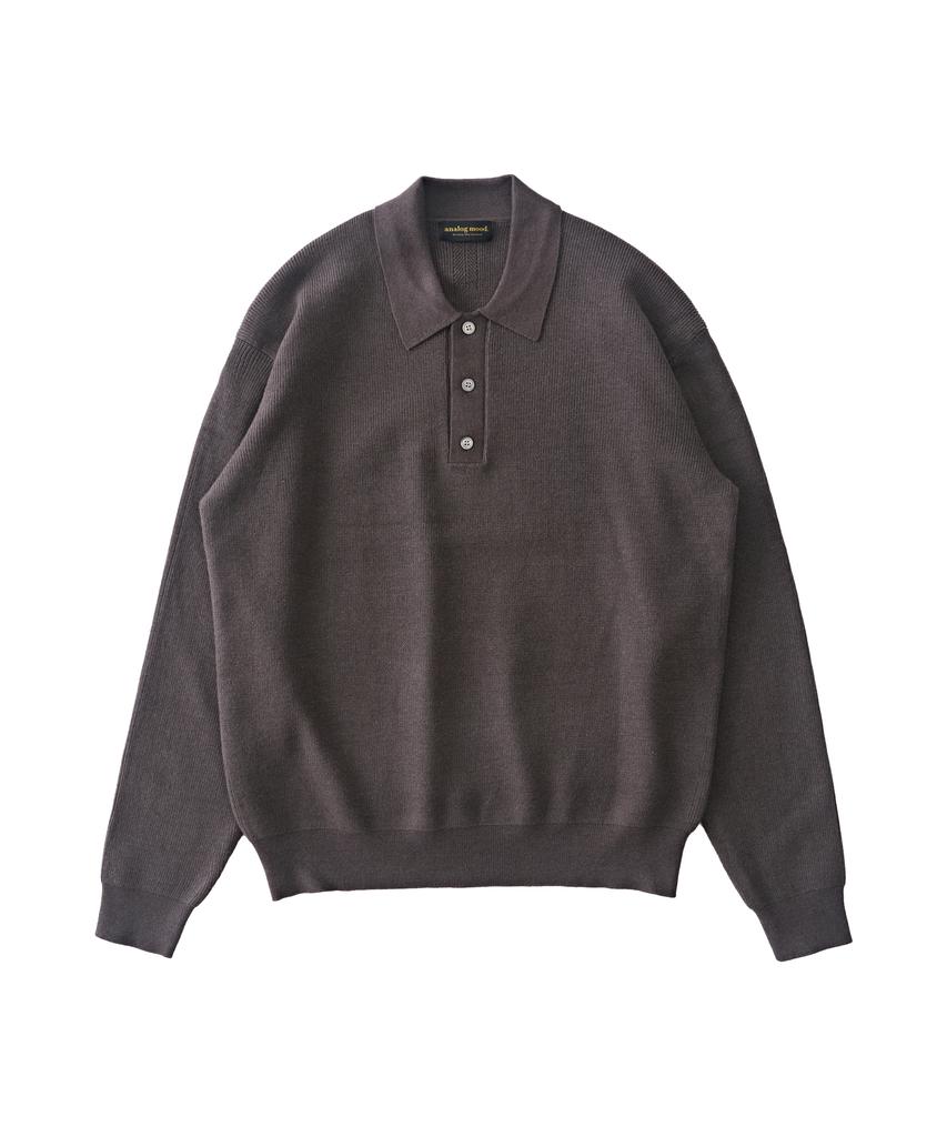 ANALOG MOOD Hazzi Button-Up Collar Knit (Charcoal)