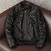 Italian Lambskin Vegetable Tanned Pure Top Grain Leather Jacket Men Retro Motorcycle Stand Collar Casual Coat