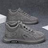 Light Luxury Trendy Men's Shoes Autumn Men's High-top Versatile Sports and Leisure Shoes Live Broadcast Thick-soled Leather Surface One-pedal Board 