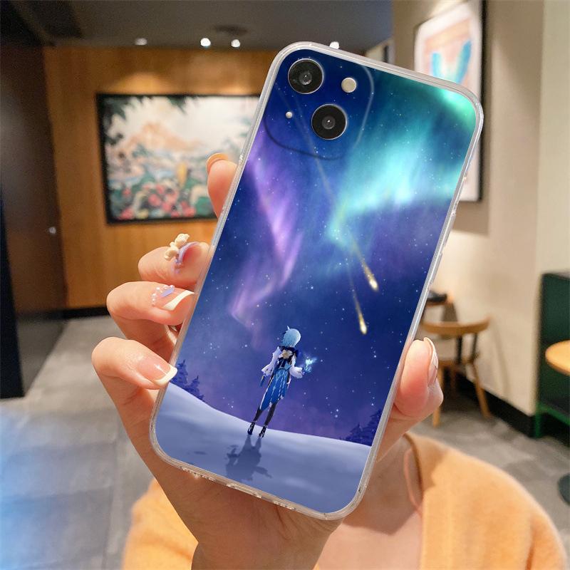 

Чехол для телефона Genshin Impact Game Landscape для iPhone 15 14 13 12 Mini 11 Pro Max XS X XR 7 8 Plus, прозрачный противоударный силиконовый чехол iPhone 11
