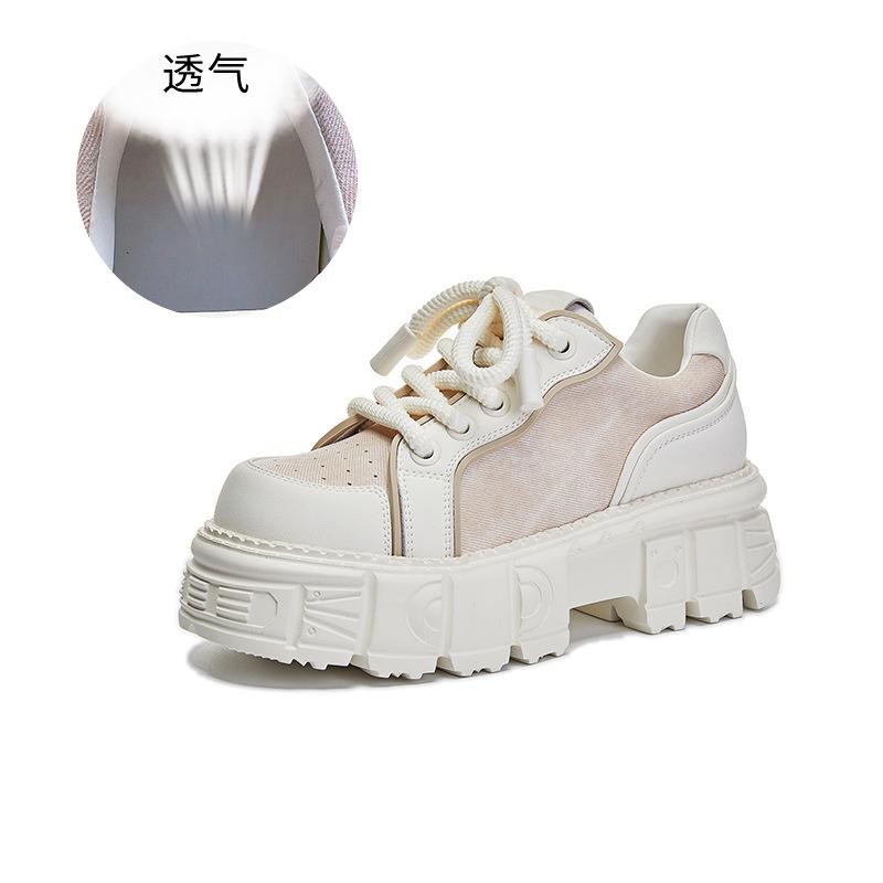 

Foam sole leather dad shoes women s 2025 spring new thick-soled heightening bread shoes women s casual versatile women s shoes trend 40