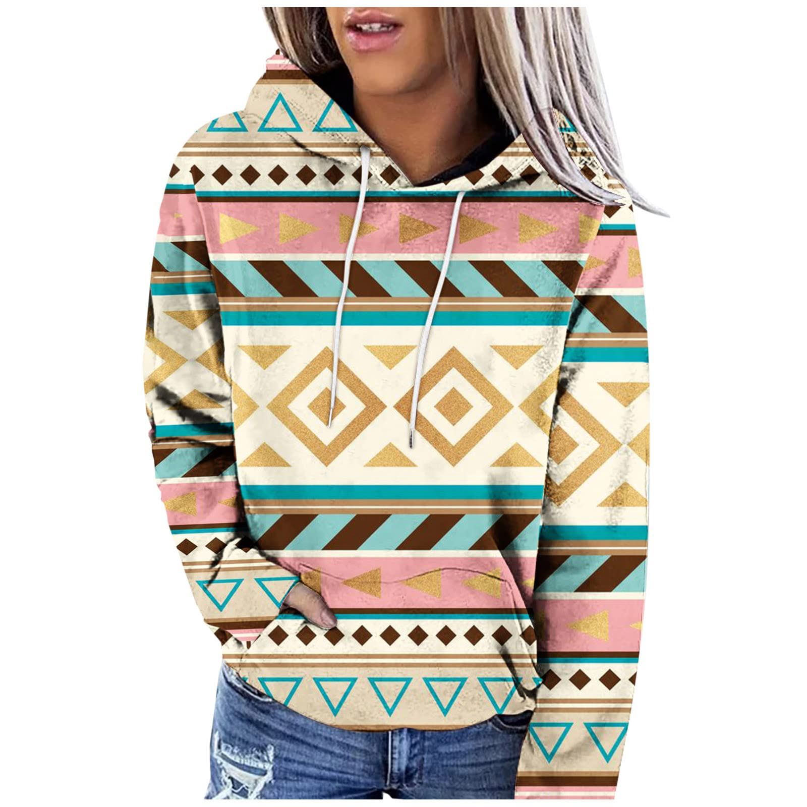 

Худі в етнічному стилі Aztec 3D-принт Жіночі ретро-вуличні пуловери великого розміру 4XL